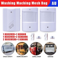 Restaurant Shop Door Entry Wireless Pir Motion Sensor Door Chime Door Bell Alarm - 1 Receiver+2 Sensors