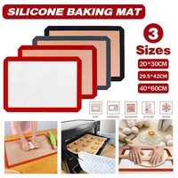 Silicone Baking Mat Non Stick Reusable Sheet for Pastry Dough Cookie Oven Bakeware - Red 4PCS(2*30X21+2*42X29.5CM)