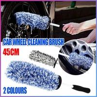 Car Wheel Cleaning Brush Tool Alloy Soft Bristle - Blue+White