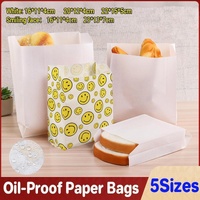 1000PCS Oil-proof Takeaway Paper Bags for Premium Takeout Supply - White-16*11*4cm