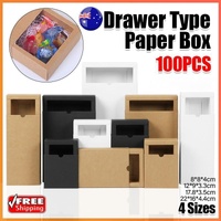 100PCS DIY Paper Box Drawer Type Jewelry Packing Box Tea Gift Cosmetics White - 12*9*3.3cm