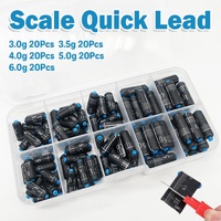 100pcs Graduated Soft Core Fishing Lead Sinkers Quick Drop Weights Tackle Set