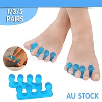 Reusable Soft Silicon Toe Finger Separator Nail Art Pedicure Polish Tool Au - 1Pair