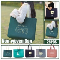 25PCS Fashionable Non-Woven Fabric Tote Eco Friendly Bag Reusable Shopping Bag - Smile 35*45*12cm