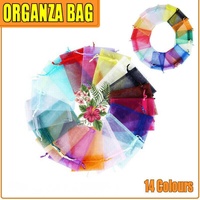 50 pcs Organza Bag Sheer Bags Jewellery Wedding Candy Packaging Sheer Bags 7*9 cm - Light Blue/50PCS