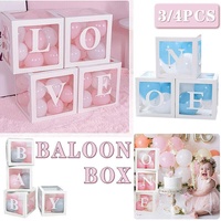 3/4pcs Transparent Balloon Box Set for First Birthday Party or Celebration Display - Baby
