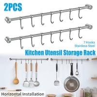 2PCS 304 Stainless Steel Bathroom Towel Hook Wall Mounted Clothes Kitchen Hanger