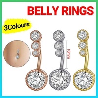 Belly Button Rings Bar Navel Steel Copper Zirconia Piercing Body Piercing - Gold