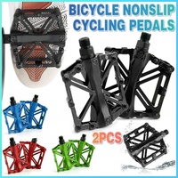 Bike Pedals Alloy Mountain Road MTB Colored Bicycle Nonslip Cycling Pedals 9/16" - Red