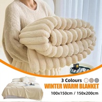 Plush Blanket Leisure Blanket Autumn Winter Warm Nap Throw Soft Cozy - Grey-100x150cm