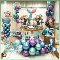 Metallic Latex Balloons 12 Inch Chrome Party Balloons for Birthday Wedding Decoration - Blue 50PCS