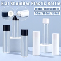 50/100/150ml Plastic Toner Lotion Bottles Refillable Travel Cosmetic Containers - Black Lid + Transparent Bottle - 100ml