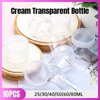 10pcs Transparent Wide Mouth Plastic Jars with Cap Skin Care Cream Containers - 80ml
