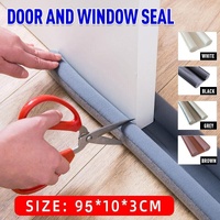 Door Bottom Seal Draft Stopper Guard Threshold Sealing Strip Wind Dust Protector - White