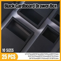 25X Black Kraft Paper Drawer Jewelry Package Necklace Bracelet Gift Package box - 12*12*5-25pcs