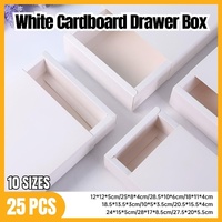 25X White Kraft Paper Drawer Jewelry Package Necklace Bracelet Gift Package box - 20.5*15.5*4-25pcs
