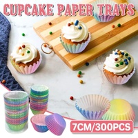 300pcs Gradient Colour Cupcake Paper Cases Baking Moulds Muffin Liners Set