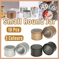 10pcs Open Window Cake Tin Box Bakery Biscuit Packaging Storage Tin Box Set - Sliver