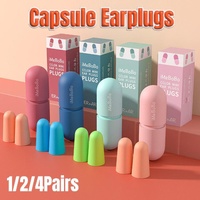 1/2/4 Pairs Soundproof Capsule Earplugs Noise Reduction Ear Plugs for Sleeping - 4pairs-Pink