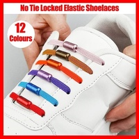 No Tie Locked Elastic Shoelace Shoe Lace Lazy Laces Sports Sneakers - Orange