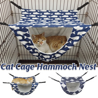 Cat Hammock Hanging Bed Cage Nest Soft Pet House Basket Cat Sleeping Supplies - Blue Whale