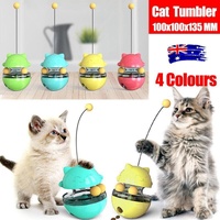 Cat Treat Dispenser Toy Ball Kitten Selfplay Interactive Tumbler Multifunction - Blue