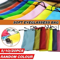 5PCS Cleaning Clothes Sunglasses Pouch Glasses Case Soft Eyeglasses Bag Random - 5PCS