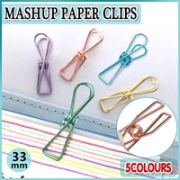 10X Spring Paperclips Metal Wire Hollow Out Clips 33mm Mini Binder Paper Clip - Rose Gold