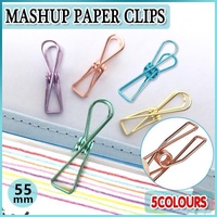 10X Spring Paperclips Metal Wire Hollow Out Clips 55mm Mini Binder Paper Clip - Purple