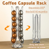 24 Coffee Capsule Holder Rack Storage Stand Pod Display Organizer Shelf Kitchen