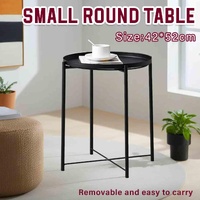 Small Coffee Table Simple Tray Mini Round Table Compact Side Table Living Room