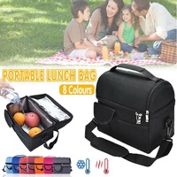 Insulated Lunch Bag Box Tote Cooler For Women Men Hot Cold Food Thermal - Red