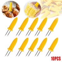 BBQ Corn Holders Set of 10 Reusable Stainless Steel Skewers for Kitchen and Grill