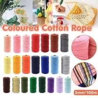 3mm Colored Cotton Rope DIY Hand Woven Macrame Cord Tapestry Binding Craft Rope - Royal Blue