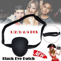 1/2/3/4/5Pcs Adjustable Strap Eye Patch Soft Concave Design Washable Black Cover - 1 PC