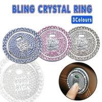 Bling Crystal Ring For Car One Key Engine Start Stop Decoration Button - White