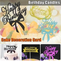 Happy Birthday Cake Topper Colour Printed Acrylic Party Decorations - Rose Red-Deer
