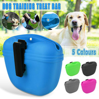 Dog Training Treat Bag Silicone Pet Pouch with Clip Waist Belt Snack Holder - Grey