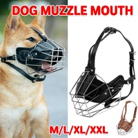Anti Bite Anti Bark Dog Muzzle Mouthguard Adjustable for Small Medium Large Dogs - Brown-XXL