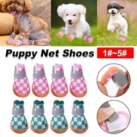 4pcs Breathable Mesh Dog Shoes Small Pets Puppy Paw Protection Summer Boots - Pink-3