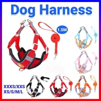 Dog Harness Cat Lead Puppy Leash Vest Mesh Breathe Adjustable Braces Small Pet Pink - S