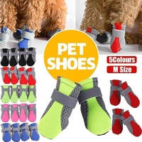 4PCS M Size Anti Slip Waterproof Protective Dog Shoes Rain Boots Pet Socks Booties - Rose Red