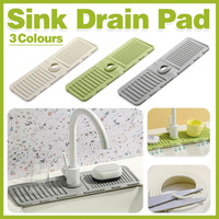 Faucet Draining Pad Narrow Sink Splash Guard Mat for Washbasin Water Catcher - Grey