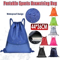 Backpack Sport Pack String Tote Gym Bag Cinch Sack School Drawstring Capacity - Grey