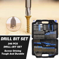 246pcs Drill Bit Set Hole Opener Drills Kit Metal Wood Plastic DIY Power Tools