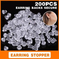 200 Rubber Earnuts Earring Nuts Findings Earring Backs Clear Plastic Dewsupplies