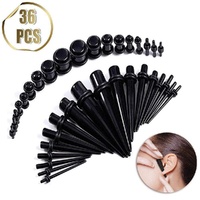 36Pcs Ear Stretching Kit Plug Set Stretch Ear Taper Stretcher Expander Tapers Au