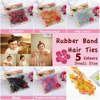 400pcs Small Elastic Rubber Band Hair Ties Multi Colour Black Ponytail Holders - Pearlescent Multi-Colour