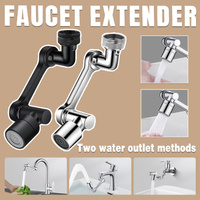 Multifunction Mechanical Arm Faucet Extender Rotatable Sink Tap Adapter Joint - Black