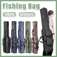 130cm Big Belly Fishing Tackle Bag Rod Storage Carry Case Outdoor Fishing Bag - Black